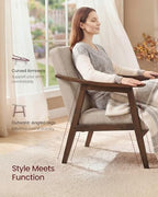 VASAGLE Accent Chair, PU Leather Armchair, Button Tufted, Thick Cushion - Image 5