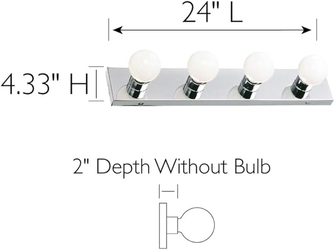Design House 500892 4-Light Vanity Strip Light Contemporary Dimmable - Image 3