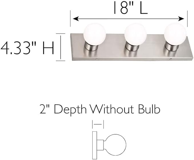 Design House 519280 Contemporary 3-Light Indoor Vanity Light Dimmable - Image 2