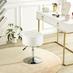 Gitrah White Vanity Stool Chair with Storage Swivel Adjustable Makeup Stool - Image 2