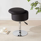 Adjustable Vanity Stool with Storage Swivel Vanity Chair Makeup Stool Black - Image 5