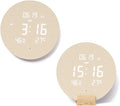 mooas Wood Moon Cordless Digital LED Wall Clock, Time Week Temperature & by mooas