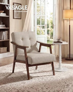 VASAGLE Accent Chair, PU Leather Armchair, Button Tufted, Thick Cushion - Image 3