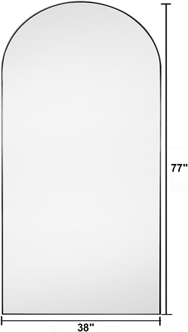 Floor Mirror, Oversized Full Length Mirror, Arched Mirror, Large Standing Mirror - Image 2
