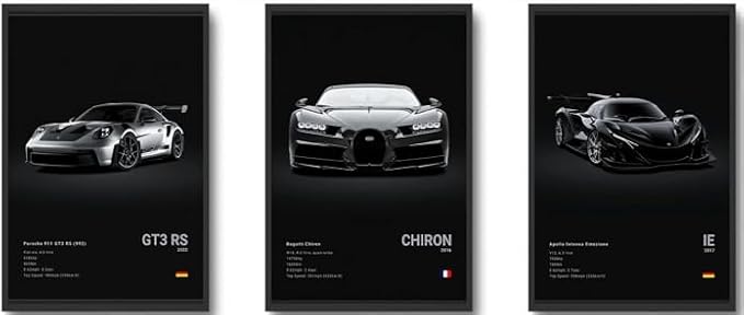 CSLGQGV Car Poster Vintage Racing Car Wall Art Supercar Canvas Prints Painting by Unknown