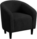 Yaheetech Small 25.5in Wide Sherpa Barrel Accent Chair for Bedroom, Black by Yaheetech