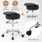 Adjustable Vanity Stool Storage Swivel Rolling Vanity Chair with Wheels - Image 6