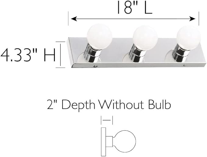 Design House 500850 3-Light Vanity Strip Light Contemporary Dimmable - Image 3