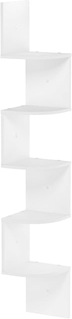 Furinno Rossi 5-Tier Wall Mount Floating Radial Corner Shelf by Furinno-FitsYourSpaceFitsYourBudget