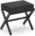 BAMBOOHOMIE Foldable Foot Stool Ottoman, Small Padded Foot Rest with Bamboo X-Legs, Portable Folding Leg Rest for Living Room Bedroom Office, Soft Foam Cushion Step Stool for Couch & Armchair (Black) by BAMBOOHOMIE