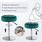 Gitrah Teal Vanity Stool Chair Swivel Adjustable Comfortable Makeup Stool - Image 6