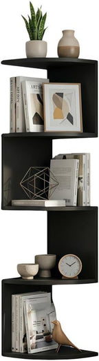 5-Tier Floating Corner Shelf Wall Mount, Heavy Duty Wall Corner Bookshelf - Image 4