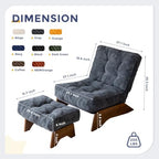 MAXYOYO Accent Chair with Ottoman, Lounge Chair with Adjustable Backrest - Image 2