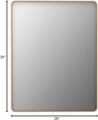 LOAAO 28”X36” Gold Bathroom Mirror, Rounded Rectangle Gold Frame Mirror - Image 8