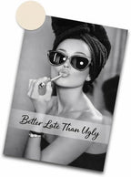 iHery Unframed 12x16 in Audrey Hepburn Vintage Makeup Canvas Print, Better Late by iHery