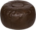 Thgonwid Unstuffed Moroccan Ottoman Pouf Cover, Ottoman Footstool Storage Solution, Bean Bag Chair, Foot Rest, Deep Coffee by Thgonwid