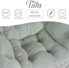 Tiita Lazy Chair with Ottoman, Comfy Reading Accent Chair, Plush Green - Image 4