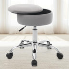 Adjustable Vanity Stool Storage Swivel Rolling Vanity Chair with Wheels by RUCUKEN