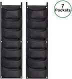 LITLANDSTAR Hanging Planter Bags, 2 Pack 7 Pocket Hanging Vertical Wall Planter - Image 2