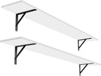 DINZI LVJ Long Wall Shelves, 55.1Inch Wall Mounted Shelves Set of 2, Extra by DINZILVJ