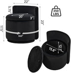 WUTUTUEE Large Velvet Vanity Chair with Storage, 360° Swivel Makeup Chair with Wave Back, No Assembly Small Accent Stool for Bedroom, Dressing, Living Room, Black - Image 2