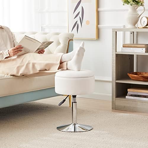 Adjustable Vanity Stool with Storage Swivel Vanity Chair Makeup - Image 7