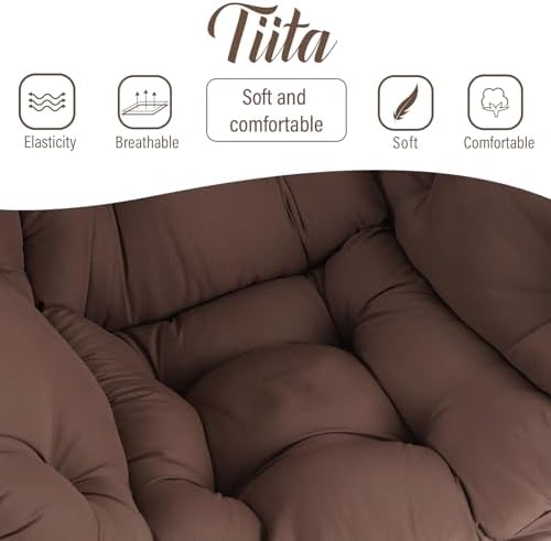 Tiita Lazy Chair for Adults, Comfy Reading Accent Chair, Brown Single - Image 3