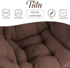 Tiita Lazy Chair for Adults, Comfy Reading Accent Chair, Brown Single - Image 3