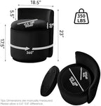 WUTUTUEE Velvet Vanity Chair with Storage, 360° Swivel Makeup Chair with Wave Back, No Assembly Small Accent Stool for Bedroom, Dressing, Living Room, Black - Image 2