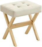 SONGMICS Makeup Stool, Padded Vanity Foot Rest, Solid Wood X Legs by SONGMICSbySONGMICSHOME