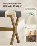 SONGMICS Makeup Stool, Padded Vanity Foot Rest, Solid Wood X Legs - Image 5