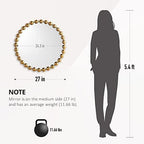Madison Park Round Mirror, Metal Frame Circle Mirror 27 inch, Wall Art Decor - Image 7