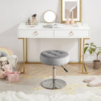Gitrah Grey Vanity Stool Chair Swivel Adjustable Comfortable Makeup Stool - Image 5