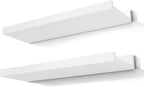 White Floating Shelves for Wall Decor, Wall Mounted Wood Storage Shelf for by Unknown