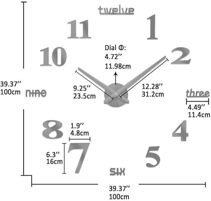 VANGOLD Large DIY Wall Clock Modern 3D Wall Clock - Image 4