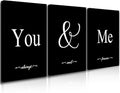 GUBIYU Set of 3 Framed Farmhouse You and Me Wall Art Above Bed Wall Decor by GUBIYU