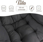 Tiita Lazy Chair for Adults, Comfy Reading Accent Chair, Dark Grey Single - Image 2