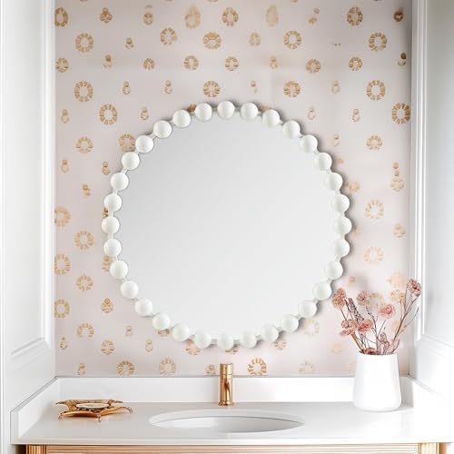Madison Park Round Mirror, Metal Frame Circle Mirror 27 inch, Wall Art Decor - Image 8