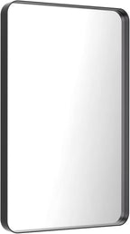 LOAAO 28X36 Inch Black Metal Framed Bathroom Mirror - Image 3