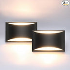 Aipsun Black Modern LED Wall Sconce Hardwired Indoor Wall Lights Set of 2 Up by Aipsun