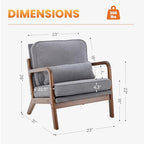 DUMOS Mid Century Accent Chairs Set of 2, 16'' Seat Height Lounge Chair - Image 2