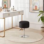 Adjustable Vanity Stool with Storage Swivel Vanity Chair Makeup Stool Black - Image 3