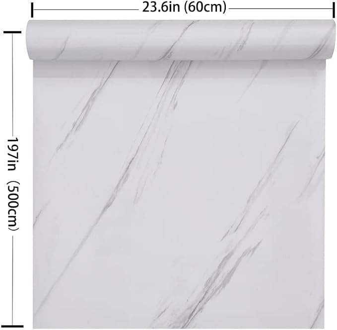 Glossy Marble Paper Granite Gray/White Wallpaper Peel and Stick Wallpaper Self - Image 7