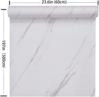 Glossy Marble Paper Granite Gray/White Wallpaper Peel and Stick Wallpaper Self - Image 7