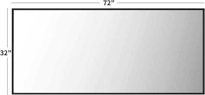 LOAAO 72"X32" Black Rectangle Bathroom Mirror Wall, Matte Black Aluminum Alloy - Image 6
