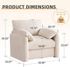 Howjoe 2 Pack Accent Chair for Living Room, Oversized Armchair, Beige - Image 2