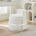 WUTUTUEE Velvet Vanity Chair with Storage, 360° Swivel Makeup Chair with Wave Back, No Assembly Small Accent Stool for Bedroom, Dressing, Living Room, White by WUTUTUEE
