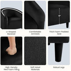 Yaheetech Small 25.5in Wide Velvet Barrel Accent Chair for Bedroom, Black - Image 6