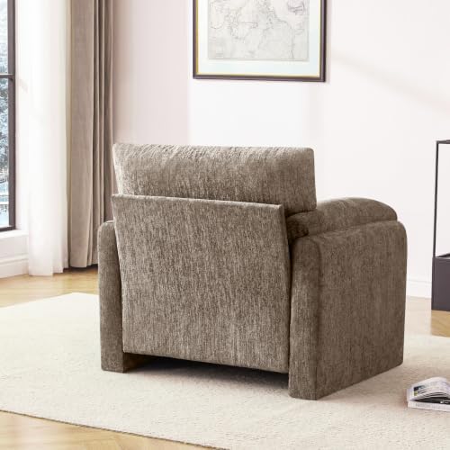 Howjoe 2 Pack Accent Chair for Living Room, Oversized Armchair, Brown - Image 6