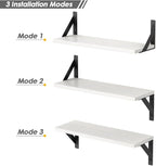 Forbena White Floating Shelves for Wall Decor Set of 3, 17 x 6 Inches Bathroom - Image 7